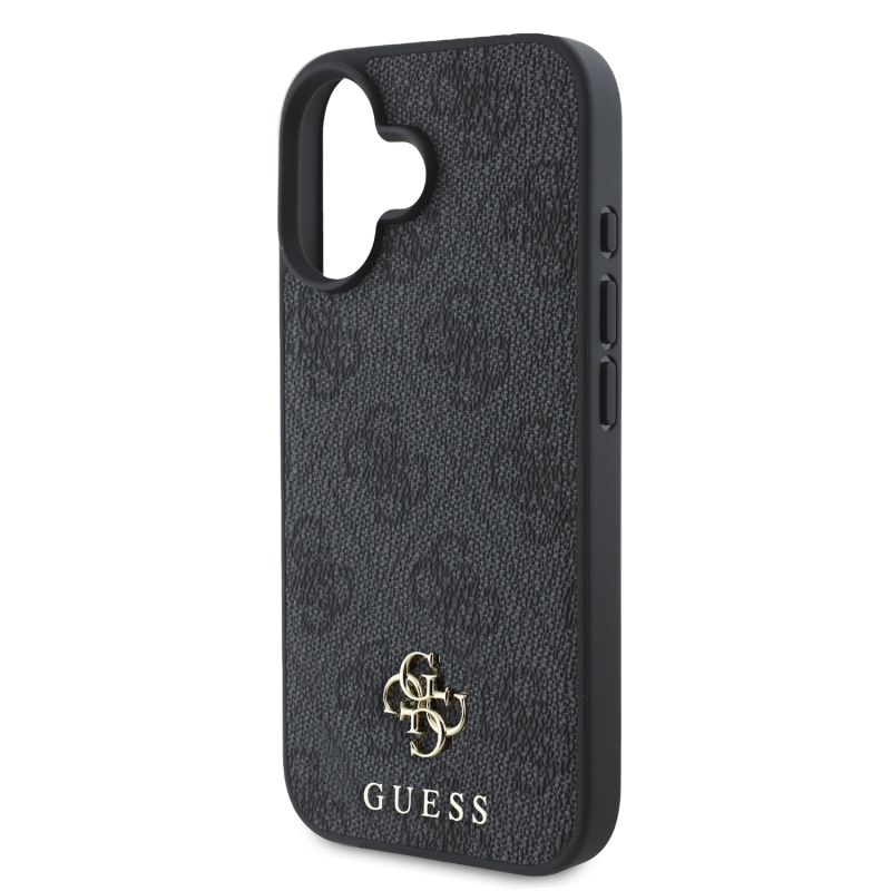 Guess PU 4G kis fém logós MagSafe hátlap iPhone 16 szürke számára