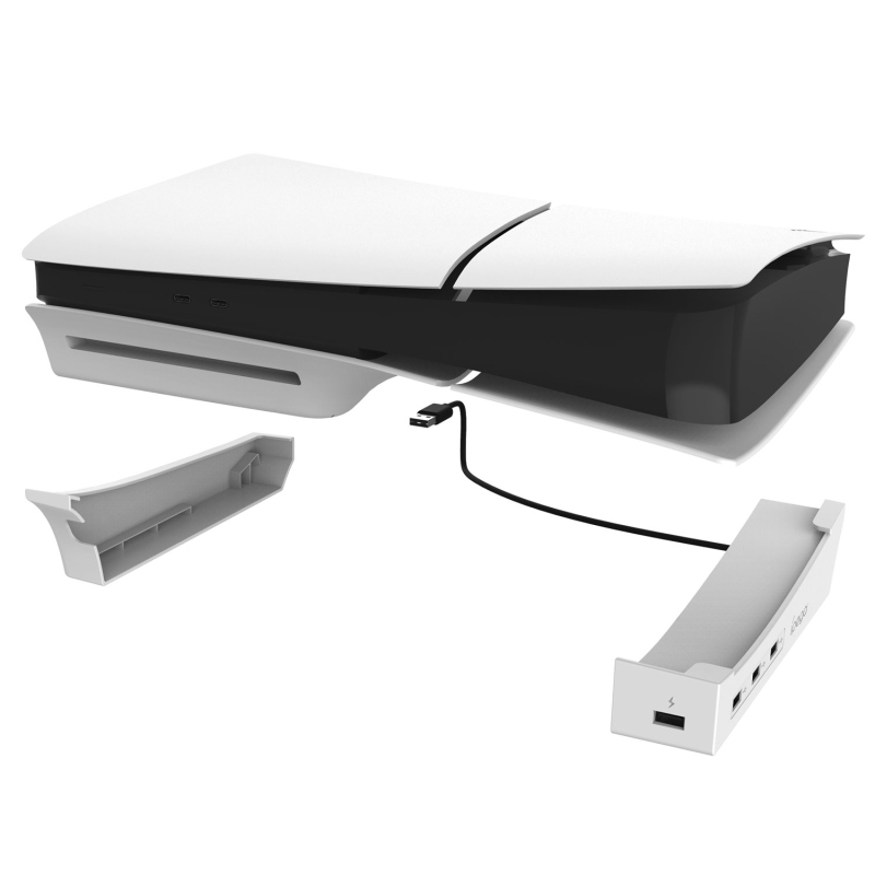 iPega P5S008 Vízszintes állvány USB HUB-bal PS5 Slim fehér színhez