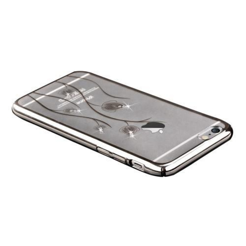Voun műanyag tok kristályokkal iPhone 6 Plus és 6s Plus készülékhez - ezüst színben