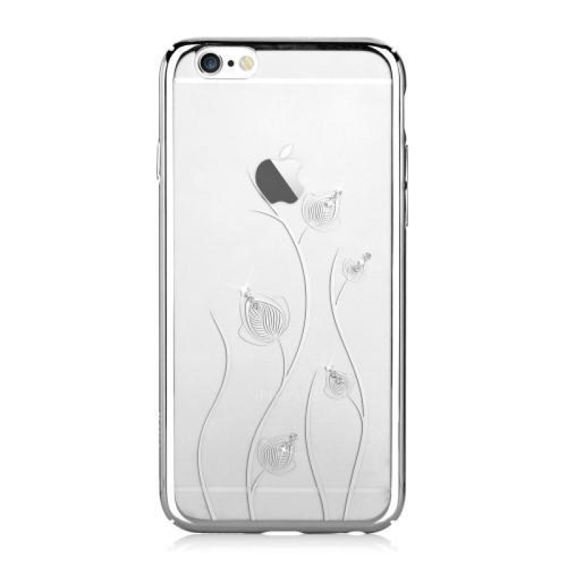 Voun műanyag tok kristályokkal iPhone 6 Plus és 6s Plus készülékhez - ezüst színben