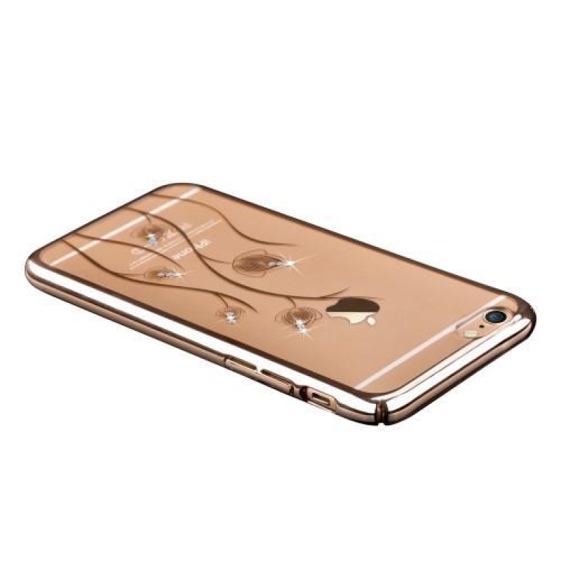 Voun műanyag tok kristályokkal iPhone 6 Plus és 6s Plus készülékhez - arany színben