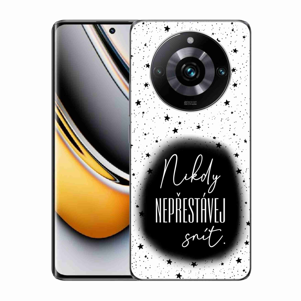 Gél borítás mmCase a Realme 11 Pro/11 Pro+ készülékhez - idézet 1 fekete és fehér háttérrel