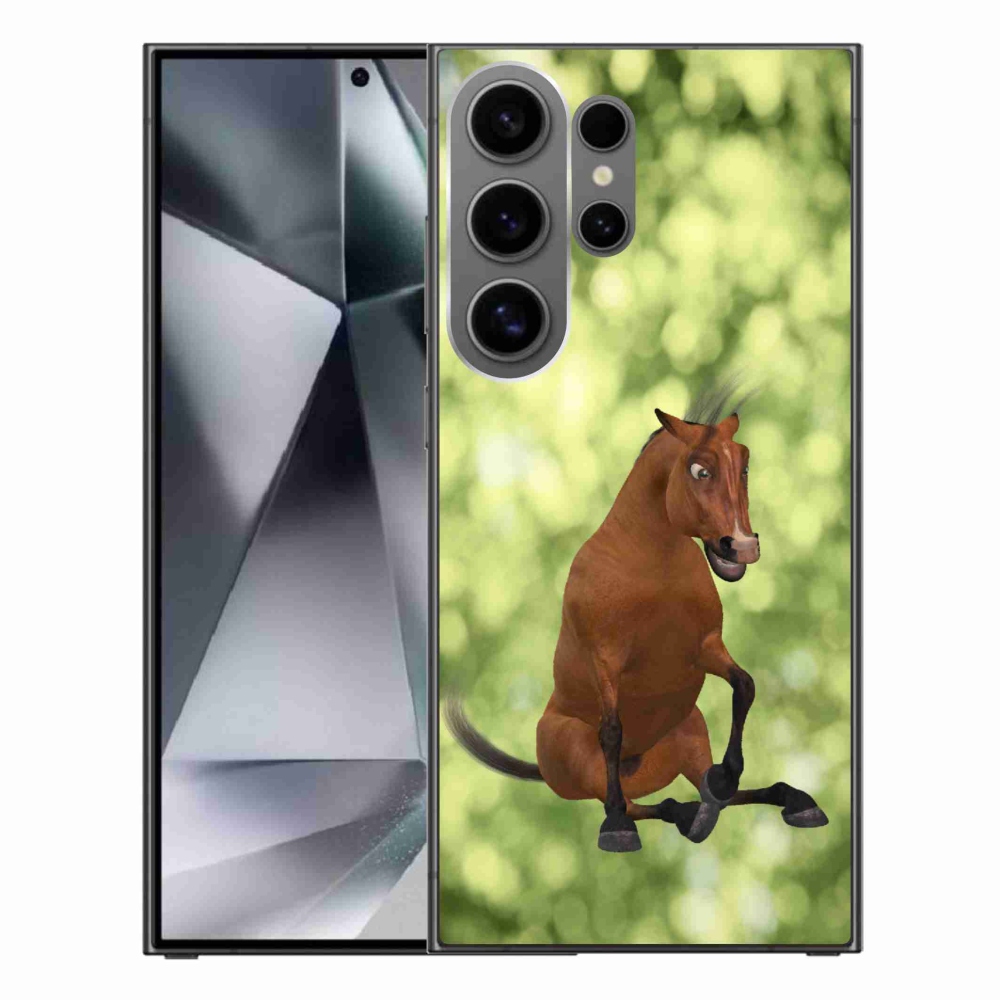 Zselés borítás mmCase Samsung Galaxy S24 Ultra - barna rajzfilm ló 1