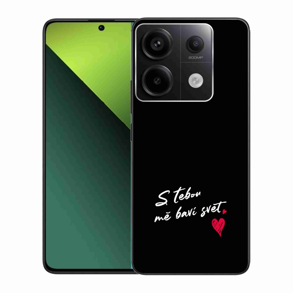 Gél borító mmCase a Xiaomi Redmi Note 13 Pro 5G/Poco X6 5G számára - szerelmes szöveg 1 fekete háttér