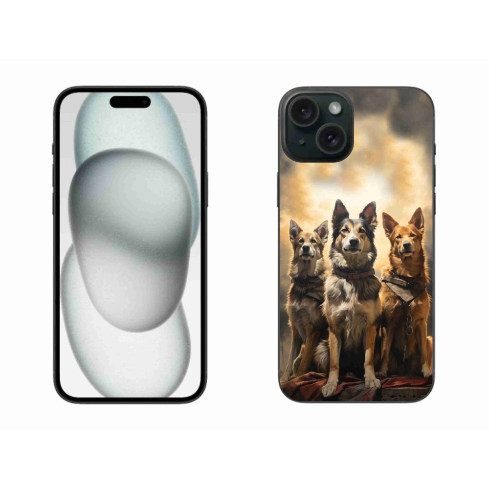 Zselés borítás mmCase iPhone 15 Plus készülékhez - három kutya