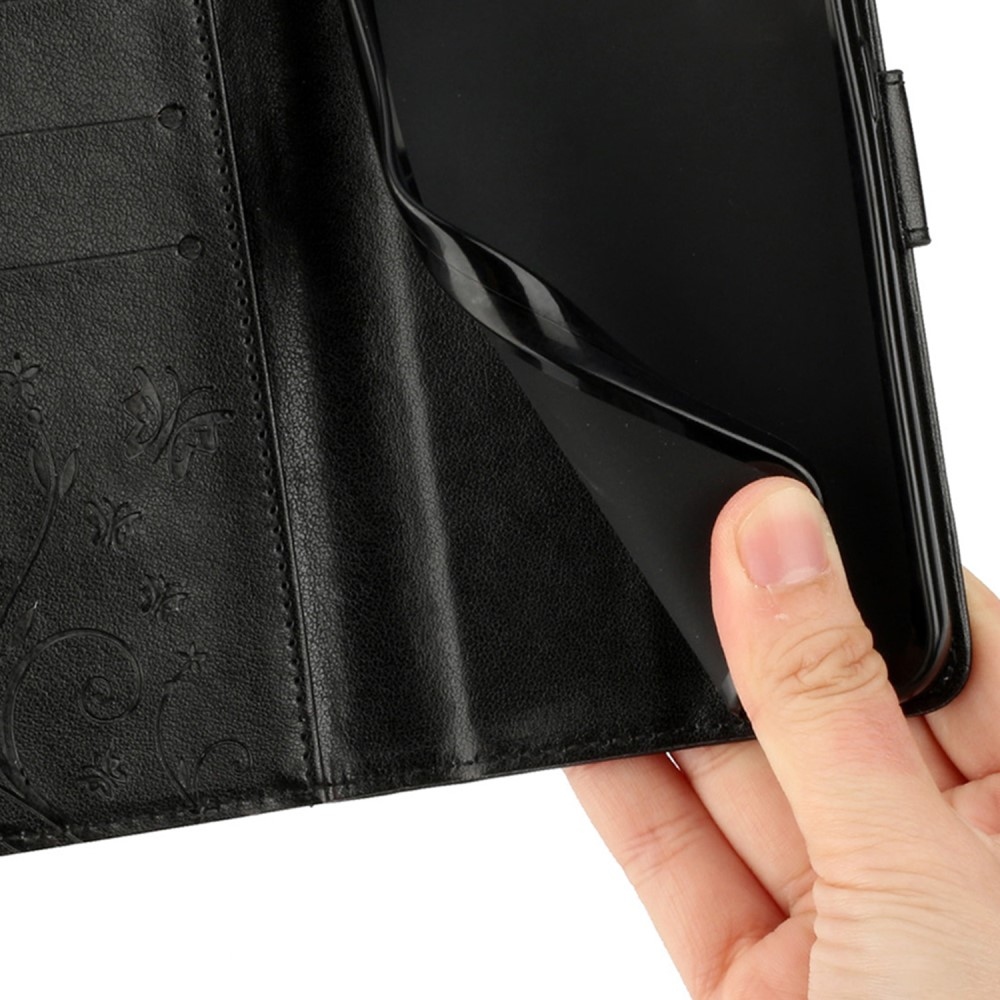 Virágok könyv tok Xiaomi 15 Pro-hoz - fekete
