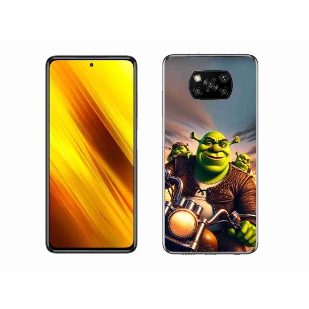 Gél borítás mmCase a Xiaomi Poco X3 Pro számára - Shrek egy motorkerékpáron