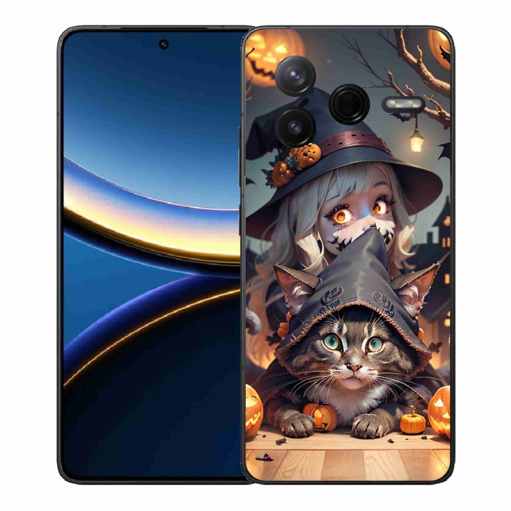 Gél borítás mmCase a Xiaomi Poco F7 Pro számára - boszorkány macskával