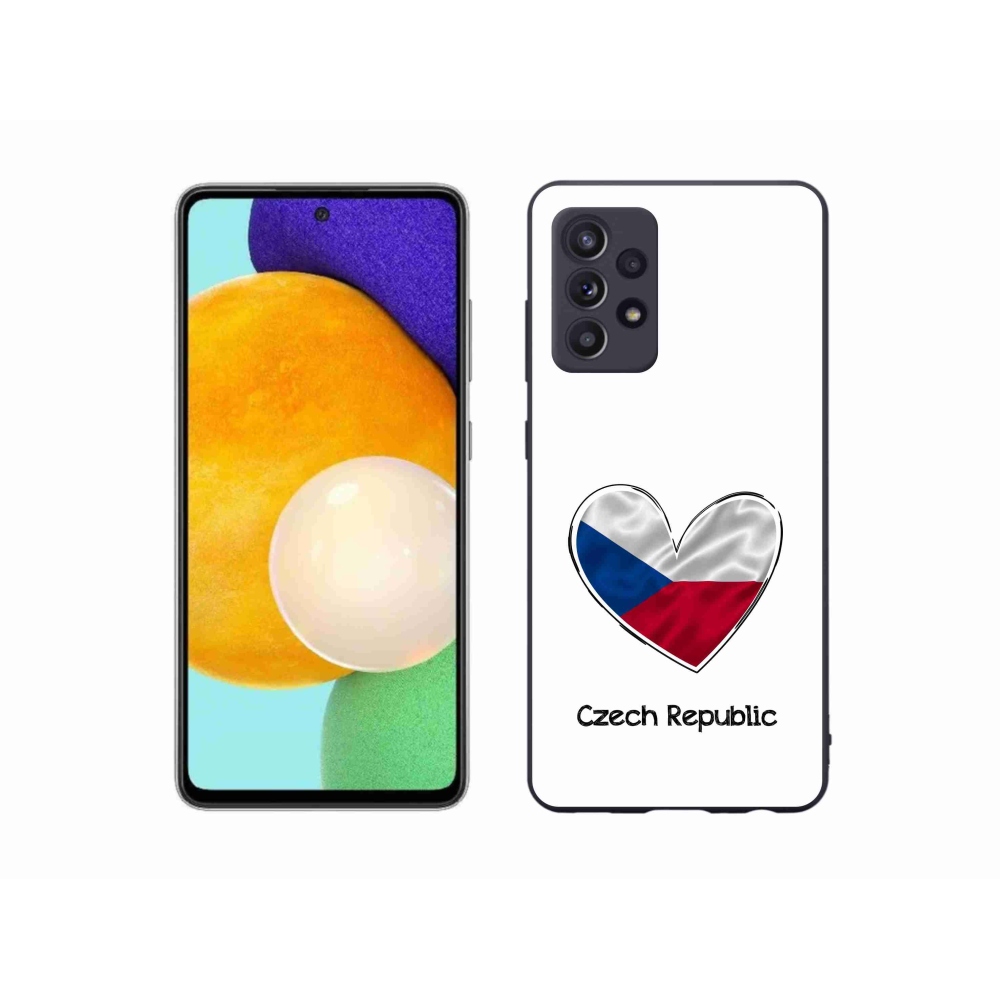 Gél védőhuzat mmCase Samsung Galaxy A52s 5G - zászlós szív fehér háttérrel