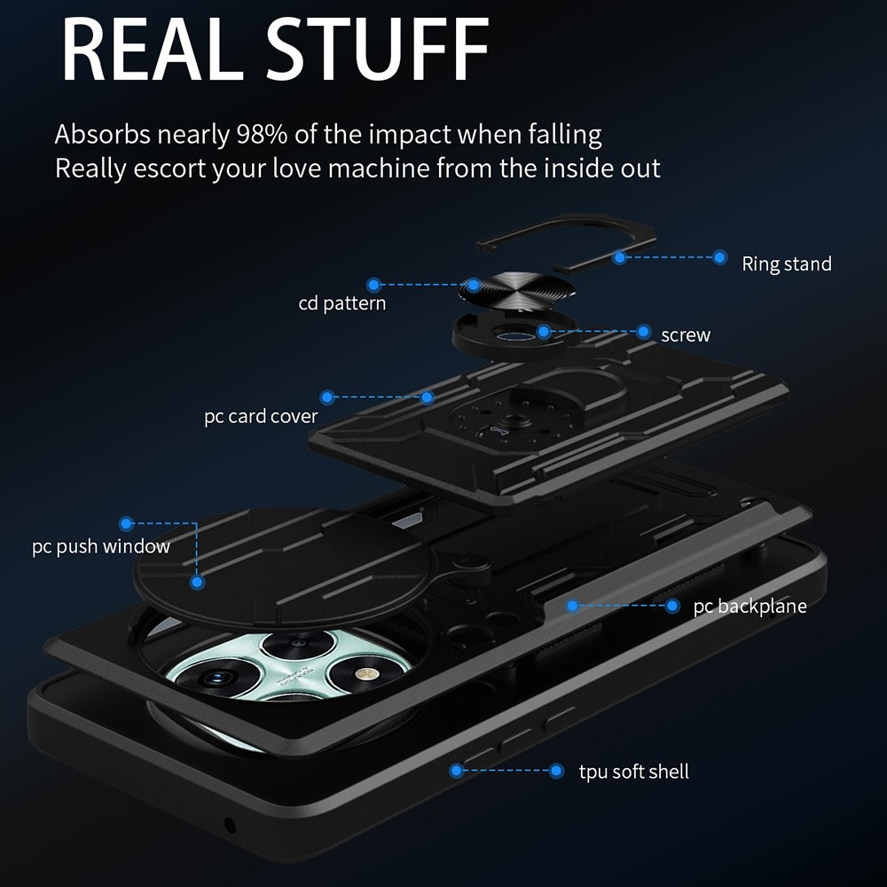 Gyűrűálló borítás a Xiaomi Redmi Note 14 Pro 5G/Poco X7 5G készülékhez - fekete