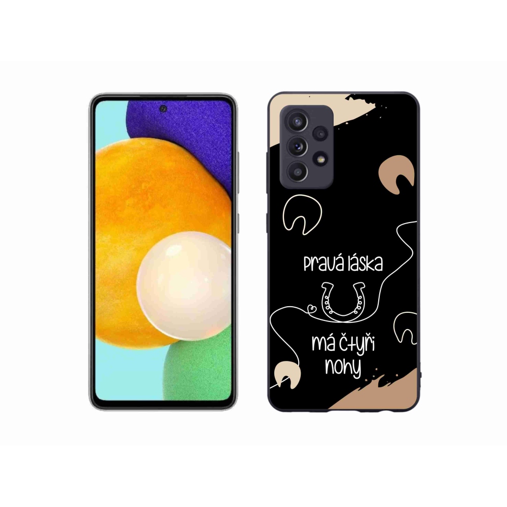 Gél borítás mmCase Samsung Galaxy A52s 5G - ló motívum fekete háttérrel