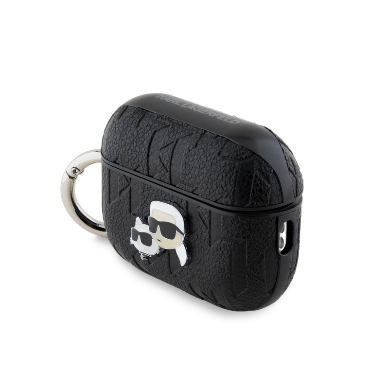 Karl Lagerfeld PU dombornyomott Karl és Choupette fejek tok az AirPods Pro 2 készülékhez Fekete