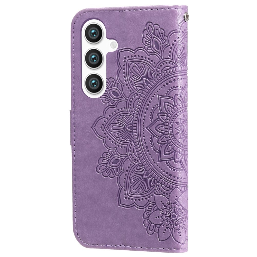 Virágos könyves tok Samsung Galaxy S25+ készülékhez - lila