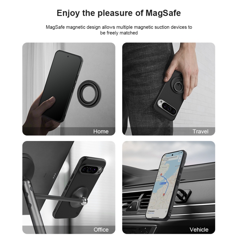 Nillkin Super Frosted PRO mágneses hátlap a Google Pixel 9/9 Pro-hoz Fekete