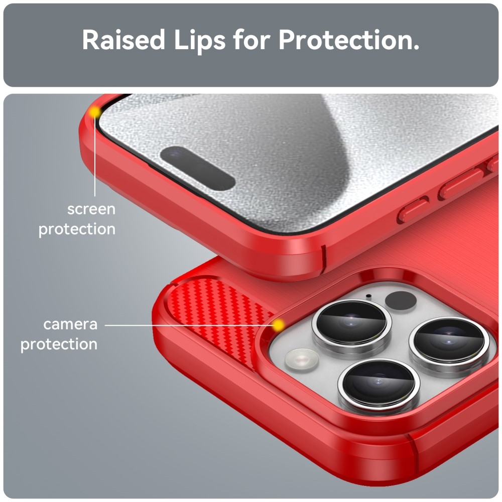 Szénálló zselés tok iPhone 16 Pro készülékhez - piros