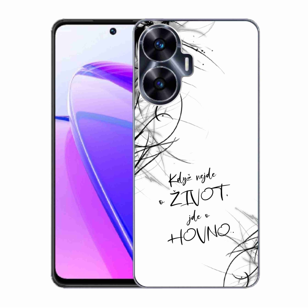 Gél borító mmCase a Realme C55 készülékhez - vicces szöveg 16 fehér háttér