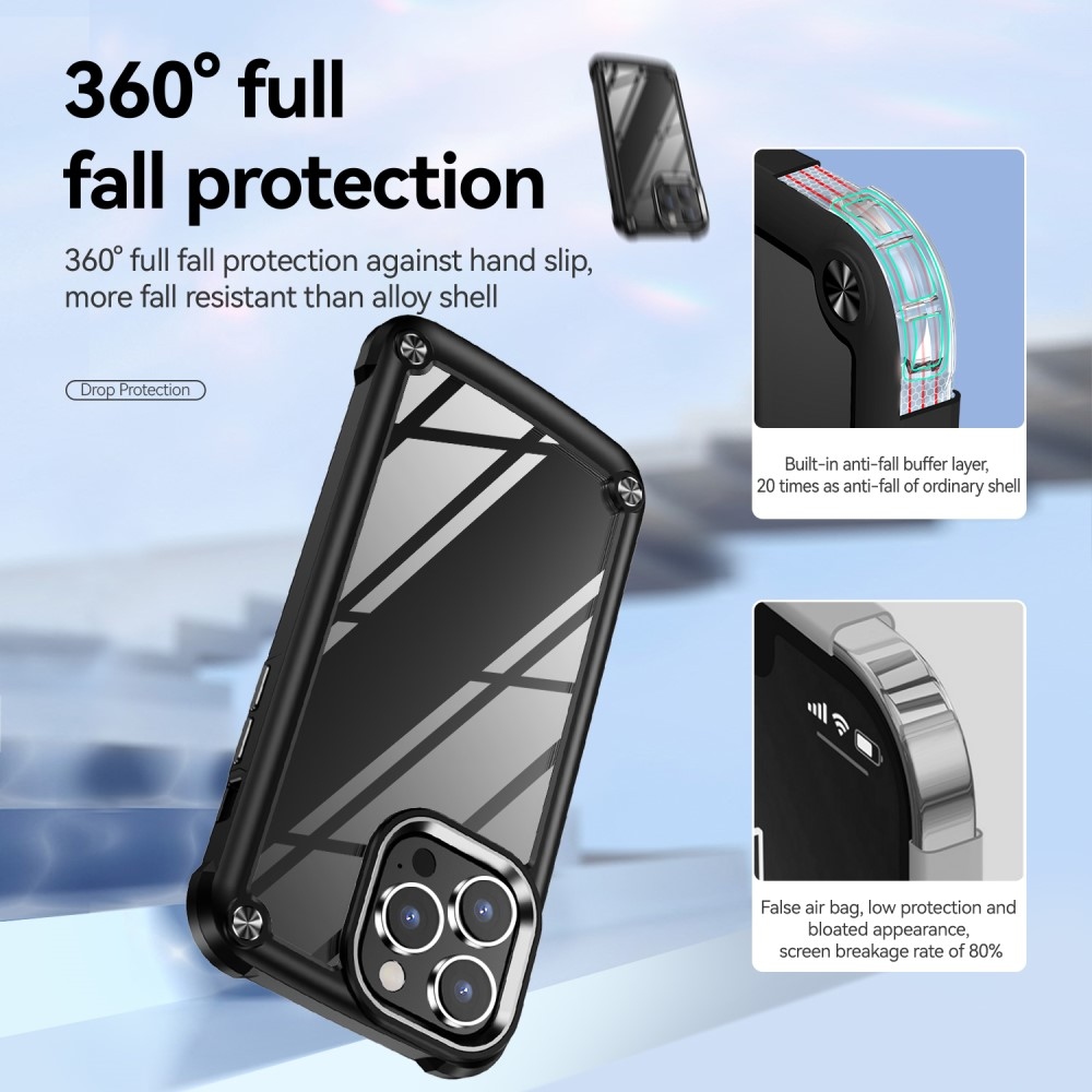 Gél tok fix hátlappal iPhone 15 Pro Max készülékhez - fekete