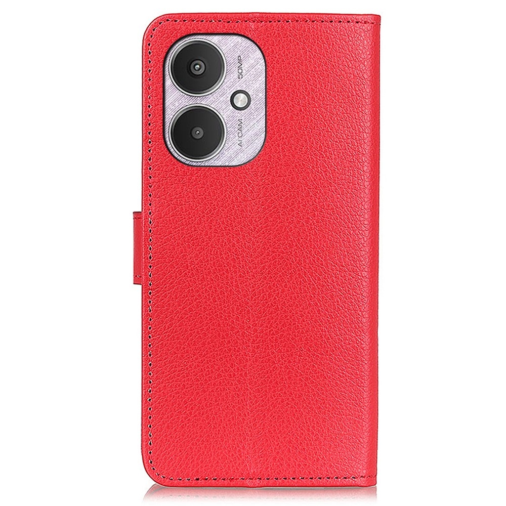 Litchie könyv tok a Xiaomi Poco C65/Redmi 13C 4G/5G készülékhez - piros