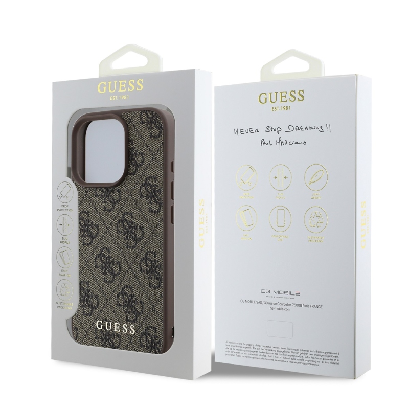Guess 4G Charm hátlap iPhone 16 Pro iPhone 16 Pro tónusú barna hátlaphoz