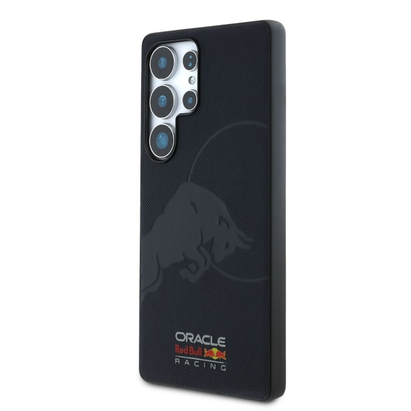 Red Bull Bőr hálós, dombornyomott logóval ellátott MagSafe hátlap a Samsung Galaxy S25 Ultra Navy számára