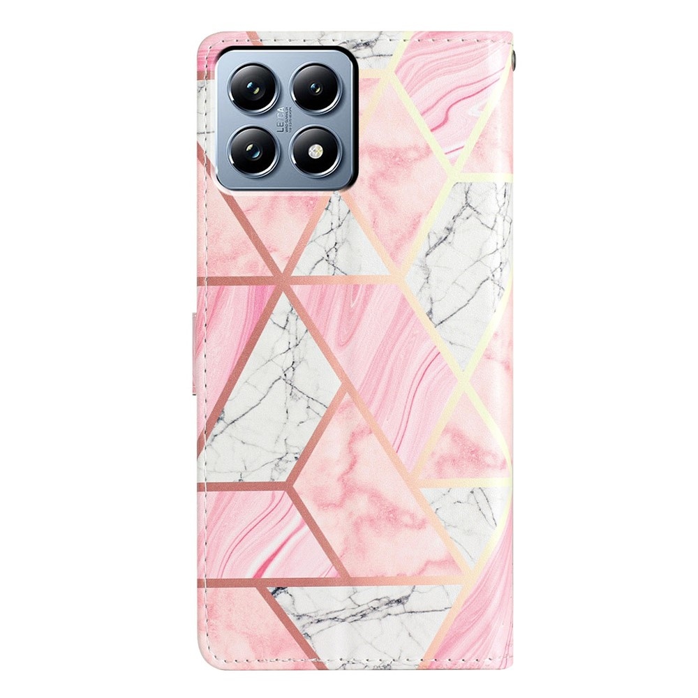 Egyedi könyv tok Xiaomi 15T Pro - rózsaszín márvány