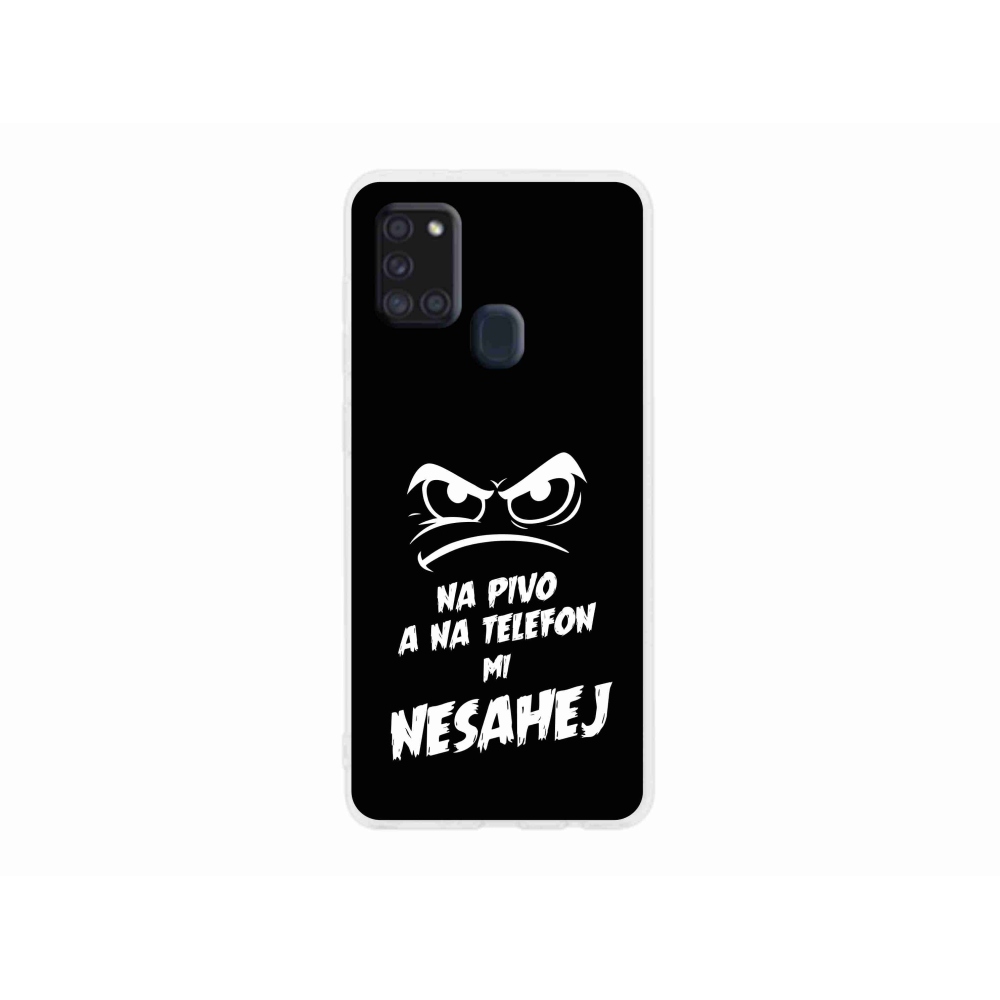 Gél borítás mmCase Samsung Galaxy A21s készülékhez - sör motívum 2 fekete háttér