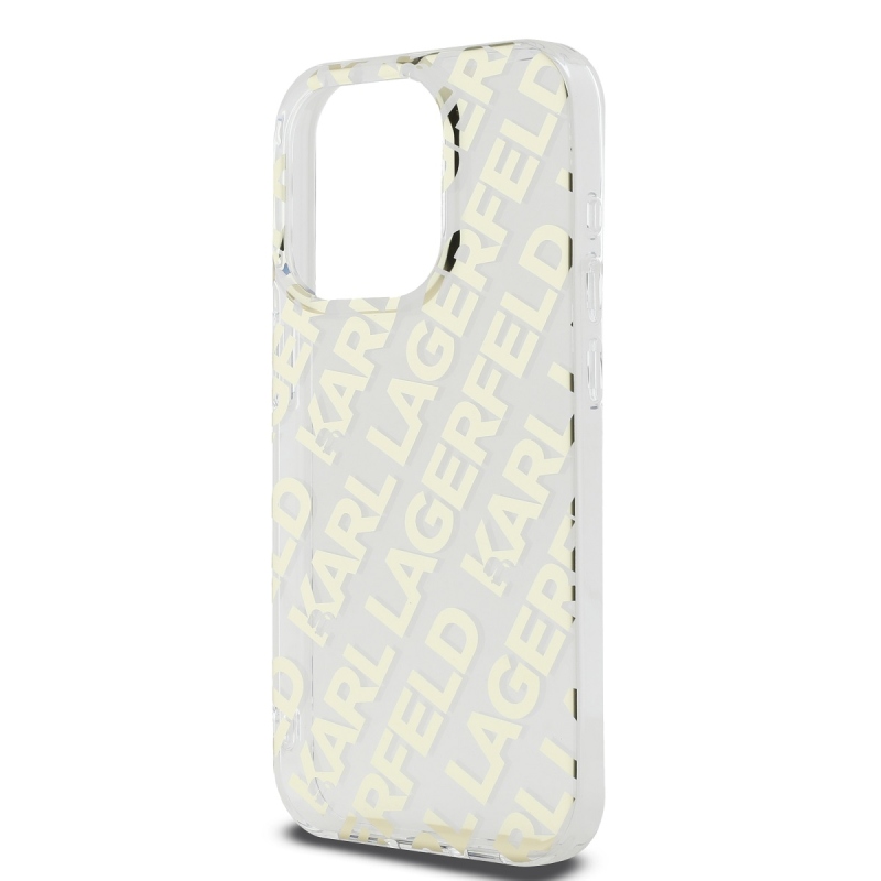 Karl Lagerfeld IML Electroplated Repeated Logo Back Cover for iPhone 15 Pro Max arany színben