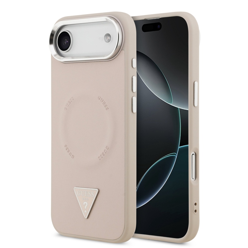 Guess PU bőr háromszög logó MagSafe hátlap iPhone Air rózsaszínhez