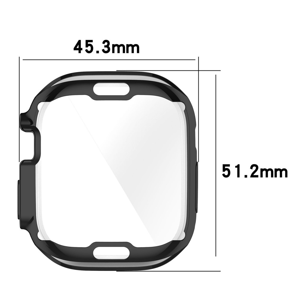 Puha, felpattintható gél védőtok Apple Watch Ultra/Ultra 2 49 mm-es órához - fekete