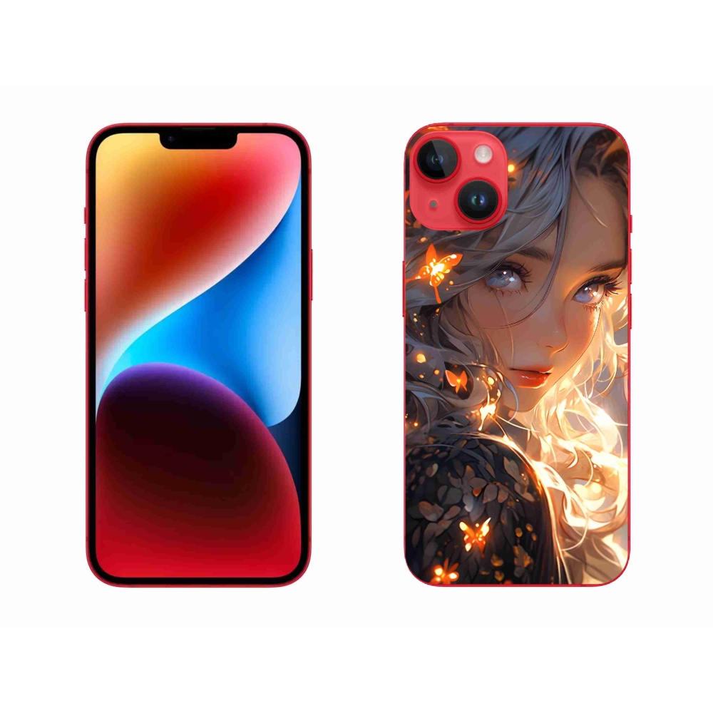 Gél borítás mmCase iPhone 14 Plus készülékhez - lány és pillangók