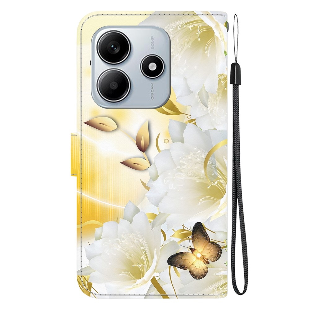 Printern book tok Xiaomi Redmi Note 14 5G - arany pillangók és virág