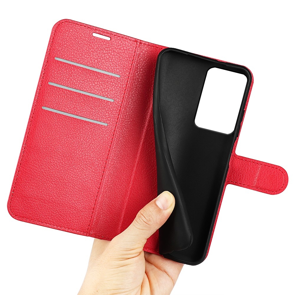 Litchi könyv tok Xiaomi 13 Lite-hoz - piros