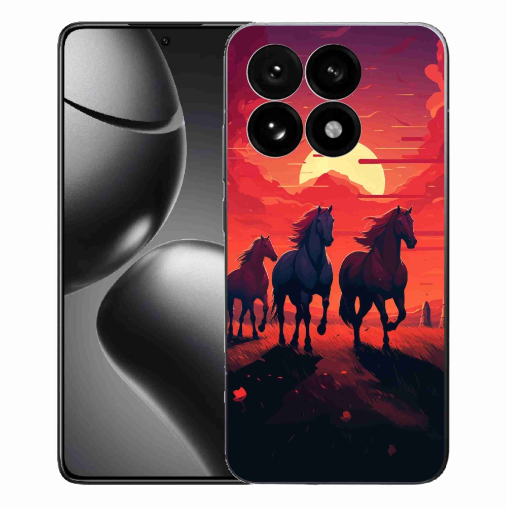 Gél borító mmCase a Xiaomi 15T-hez - lovak és naplemente