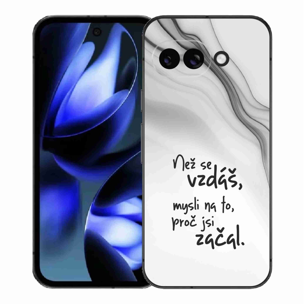 Gél borítás mmCase a Google Pixel 9a - Idézet 2 fehér háttérrel