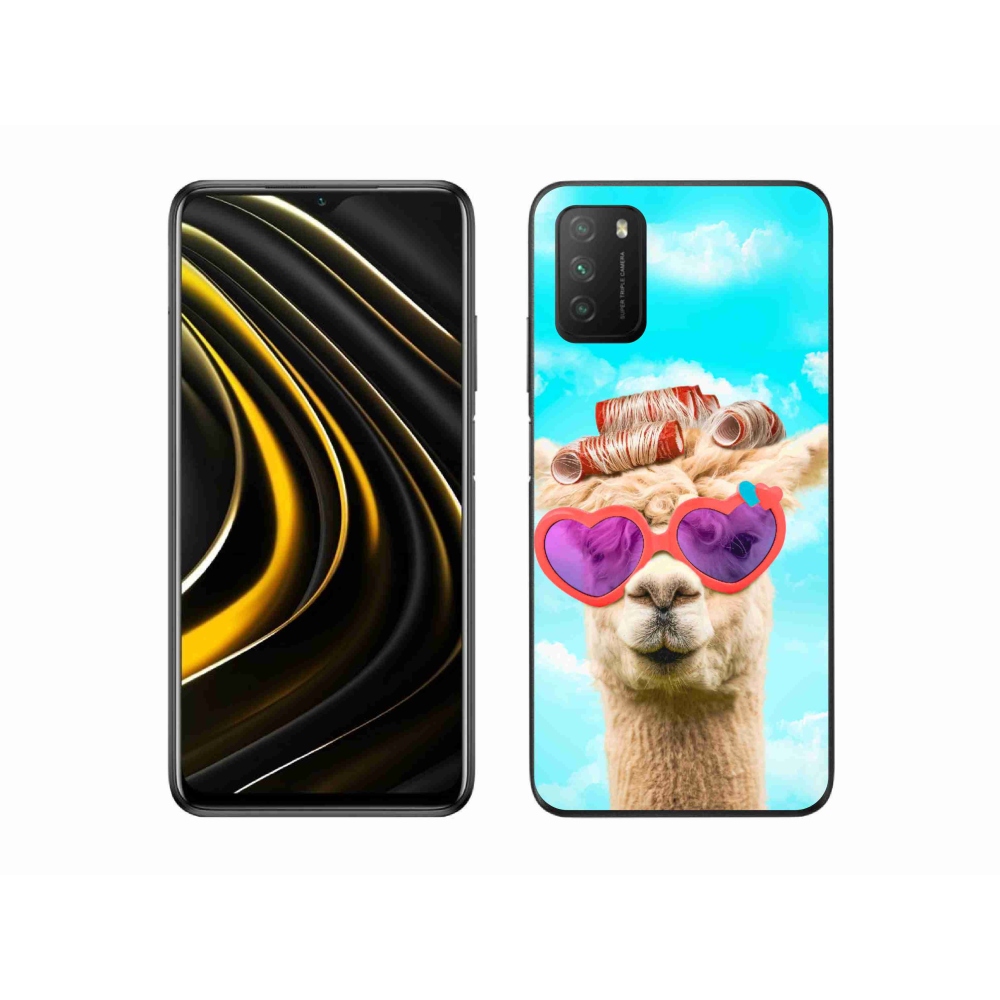 Gél borítás mmCase a Xiaomi Poco M3-hoz - szemüveges láma