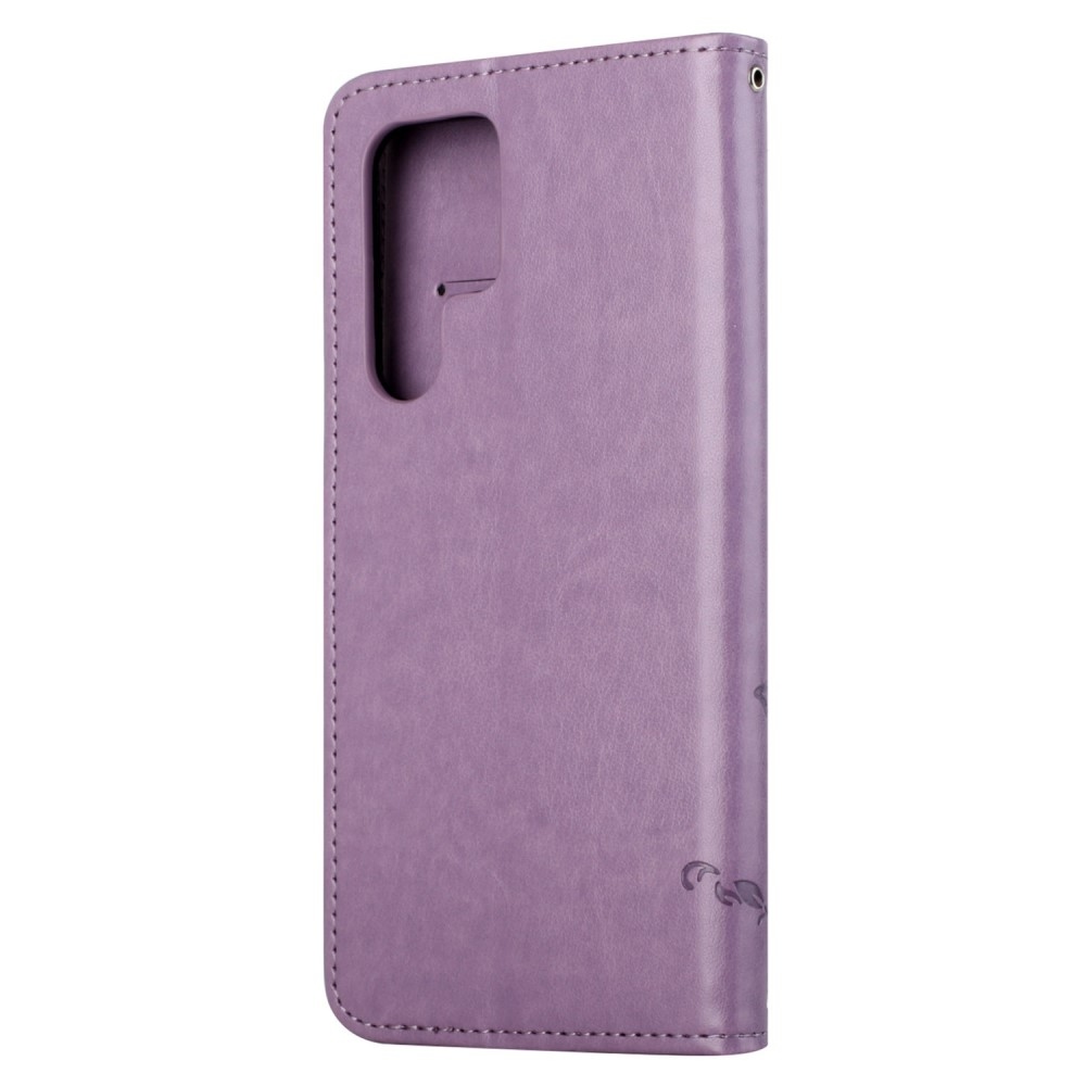 Virágos könyv tok Samsung Galaxy S24 Ultra készülékhez - világos lila