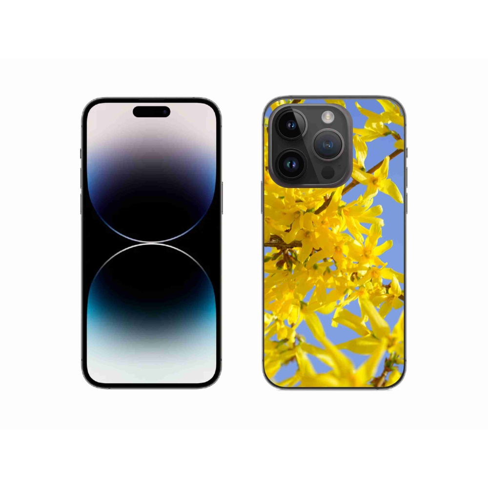Zselés borítás mmCase iPhone 14 Pro készülékhez - sárga virágok