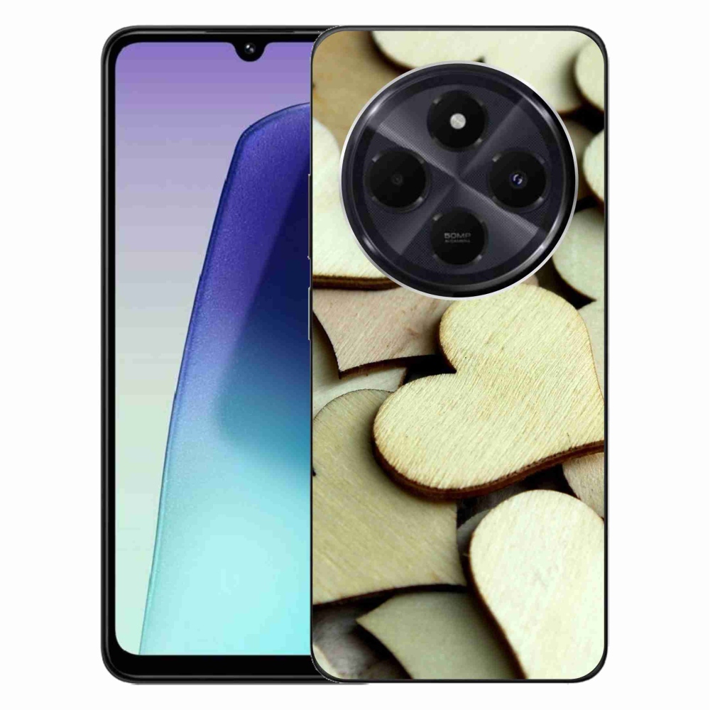 Gél borítás mmCase a Xiaomi Redmi 14C/Poco C75-hez - fából készült szívek
