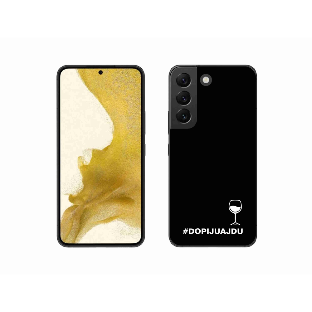 Gél borítás mmCase Samsung Galaxy S22 5G - bor motívum fekete háttérrel