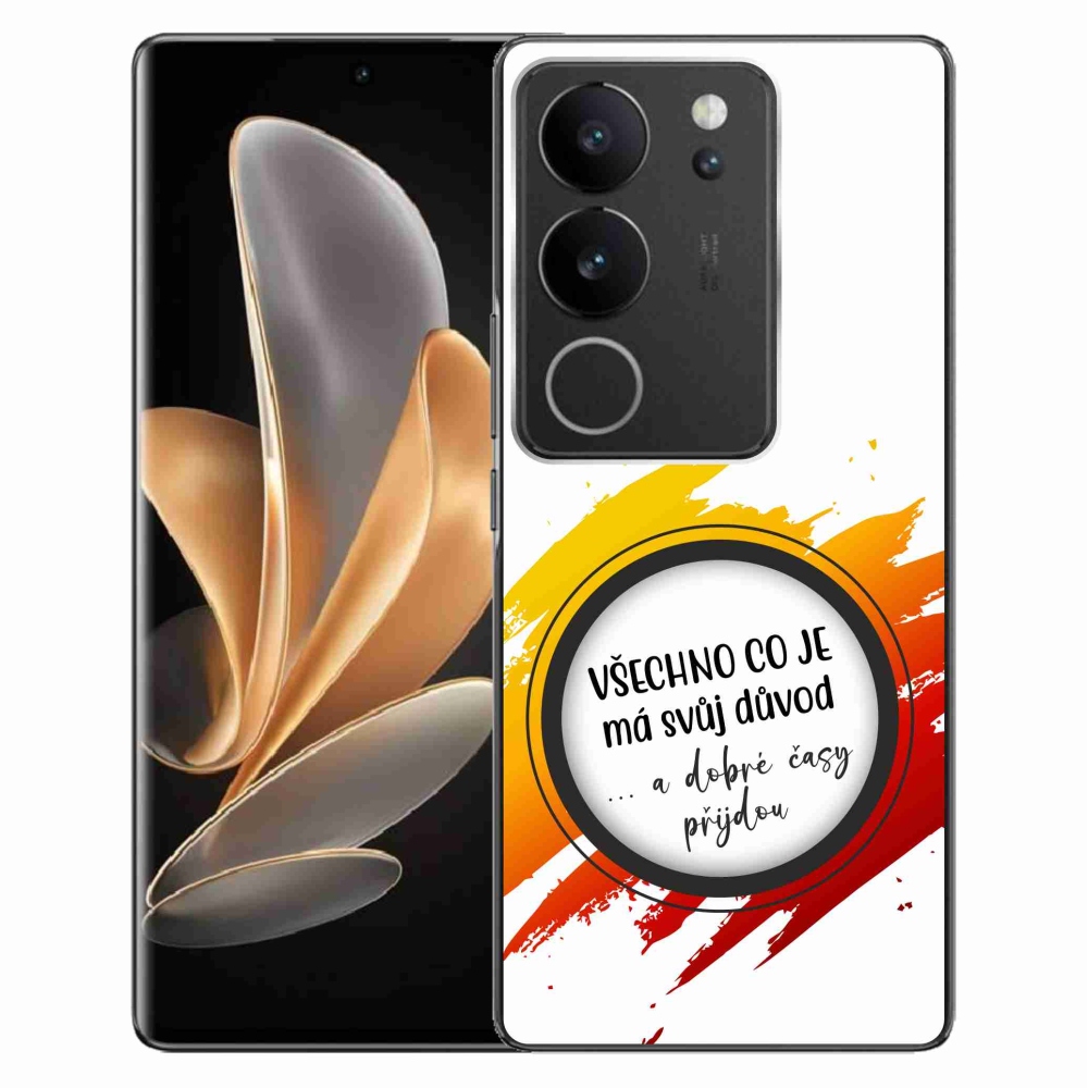 Gél borítás mmCase a Vivo V29 5G-n - idézet 3 fehér háttér
