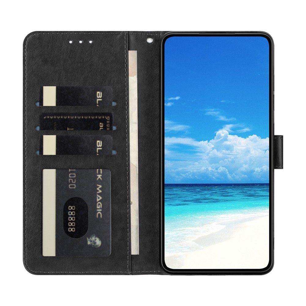 Virágos pillangó könyvtáska Google Pixel 10 Pro XL/Pixel 9 Pro XL - fekete