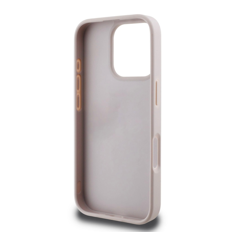 Guess PU 4G csíkos hátlap iPhone 16 Pro Max rózsaszínű iPhone 16 Pro Max készülékhez