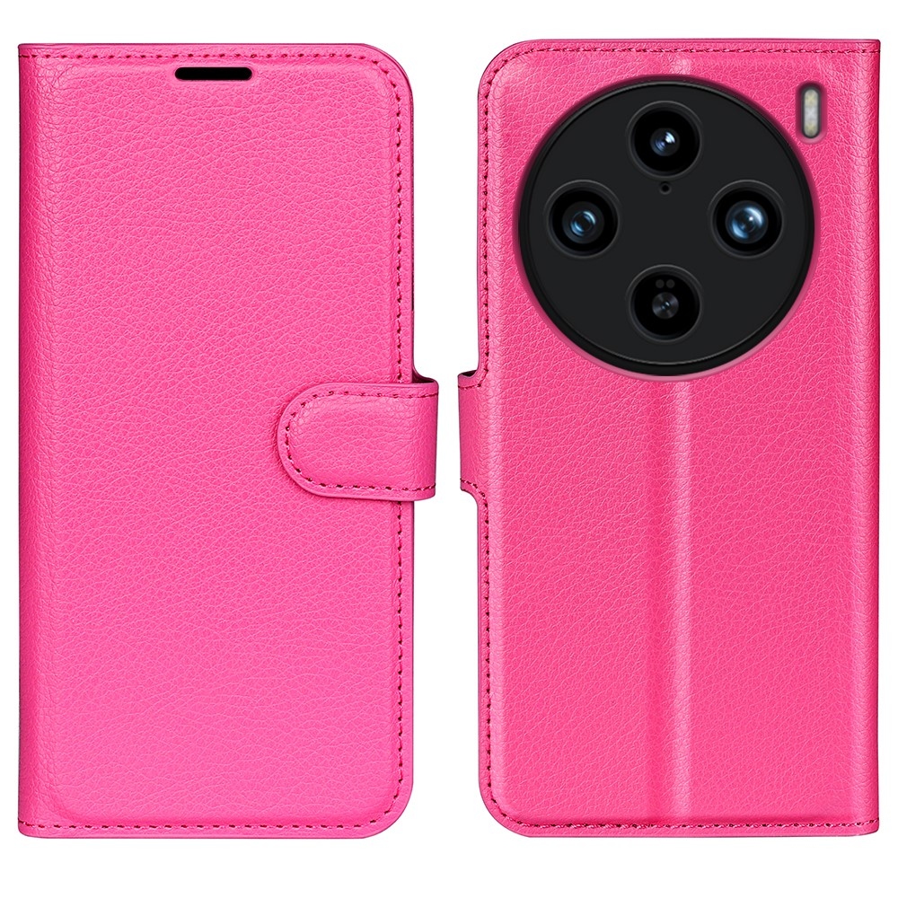 Litchi könyv tok a Vivo X100 Pro 5G-hez - rózsaszínű