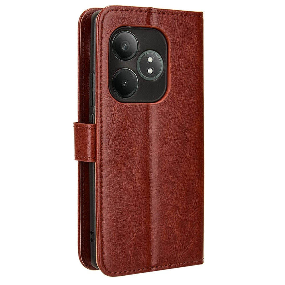 Őrült könyvtáska a Realme GT 6 5G/GT 6T 5G számára - barna színben