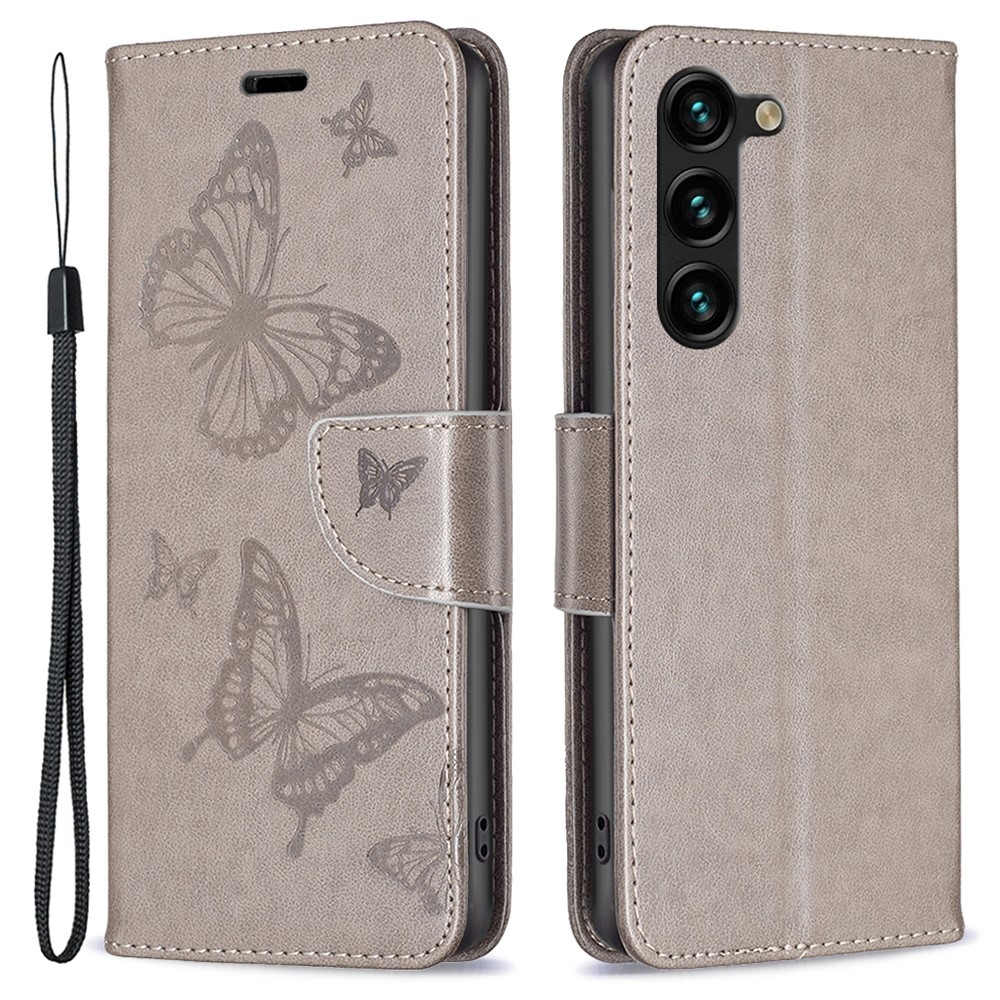 Pillangó könyv tok Samsung Galaxy S24+/S25+ készülékhez - szürke