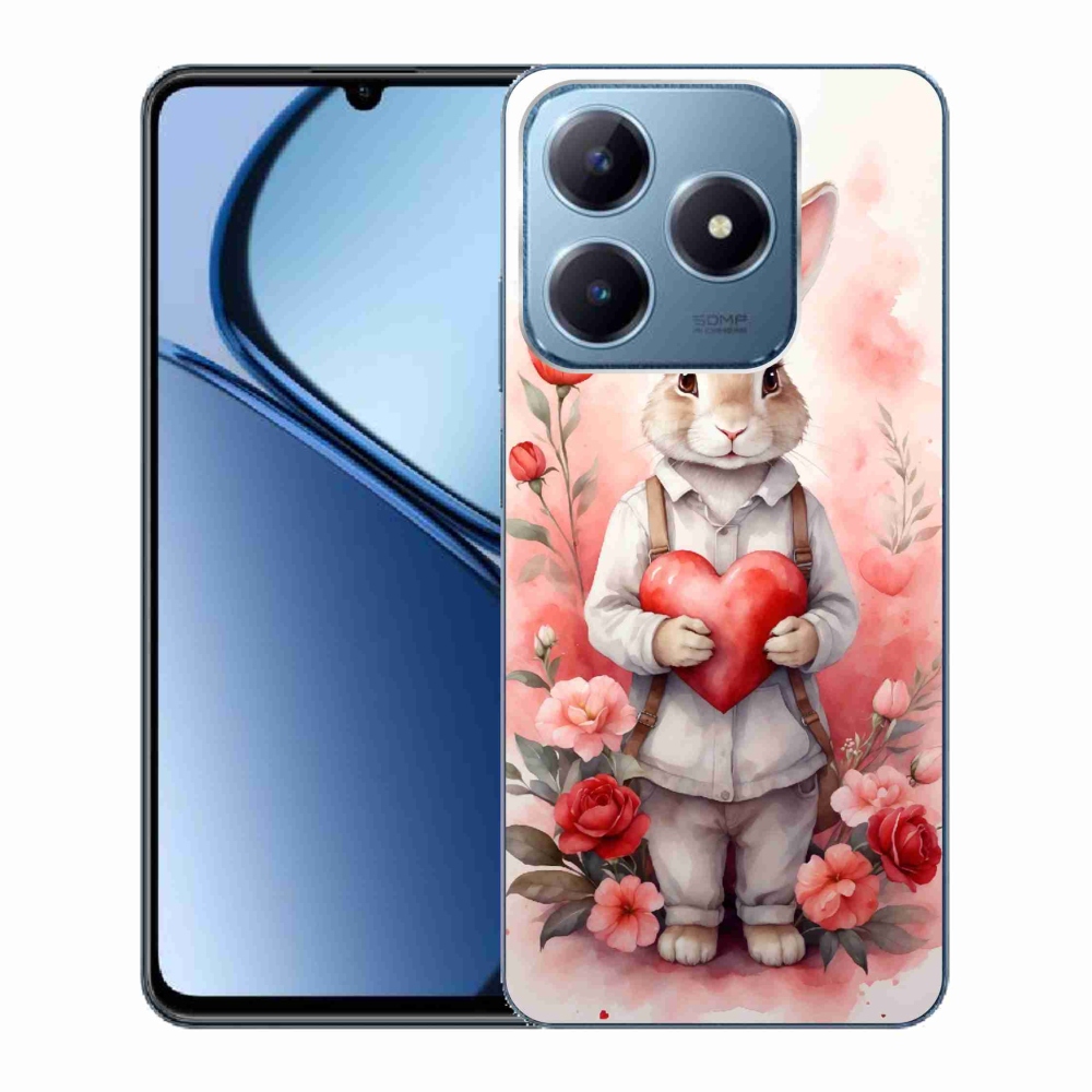 Zselés borítás mmCase a Realme C63-hoz - nyúl szívvel