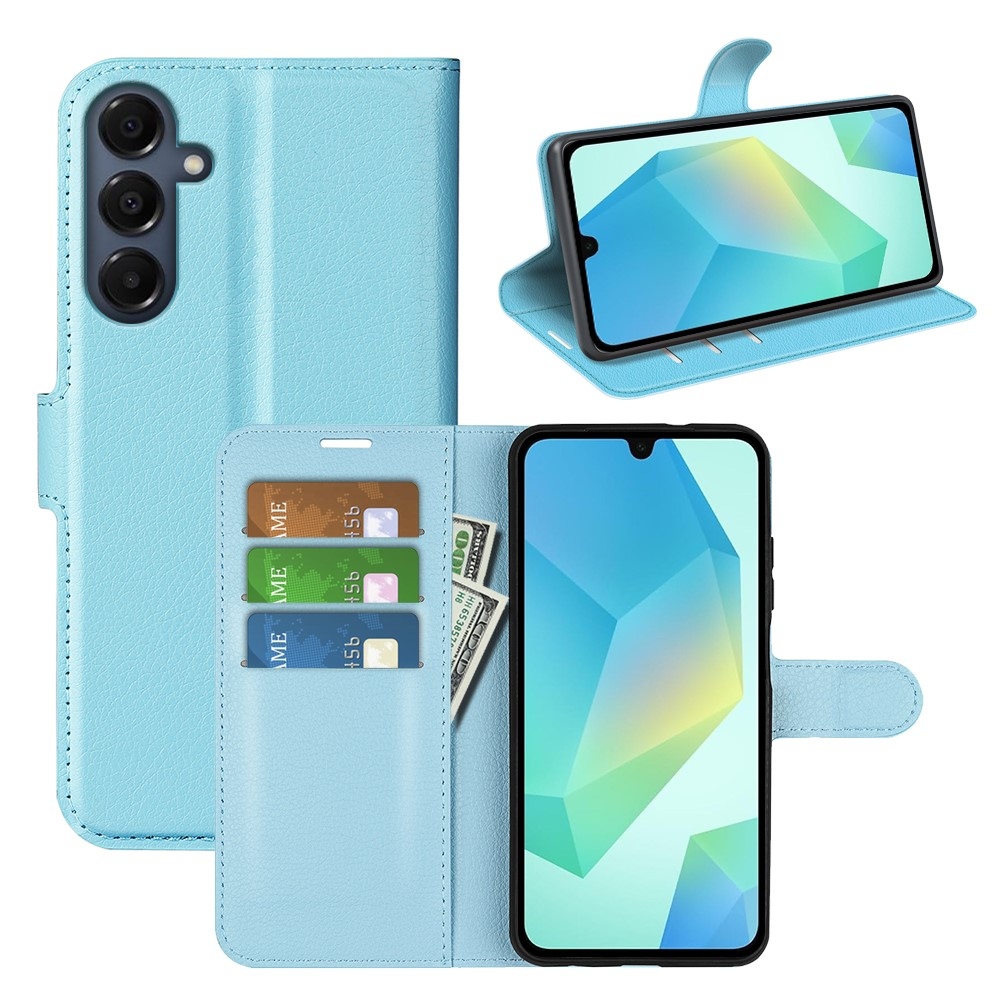 Litchi könyv tok Samsung Galaxy A17 5G - kék