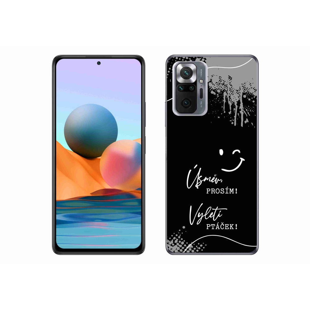 Gél borító mmCase a Xiaomi Redmi Note 10 Pro készülékhez - vicces szöveg 4 fekete háttérrel