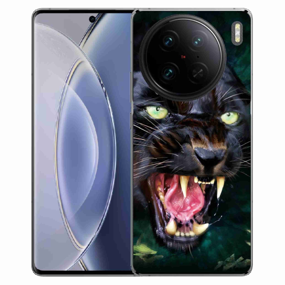 Gél borítás mmCase a Vivo X90 Pro készülékhez - dühös fekete párduc