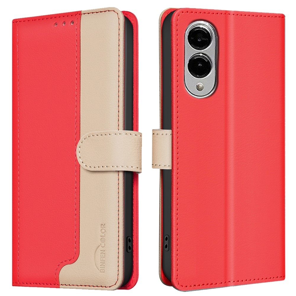 BNF DUO könyv tok Samsung Galaxy S25 Edge készülékhez - piros